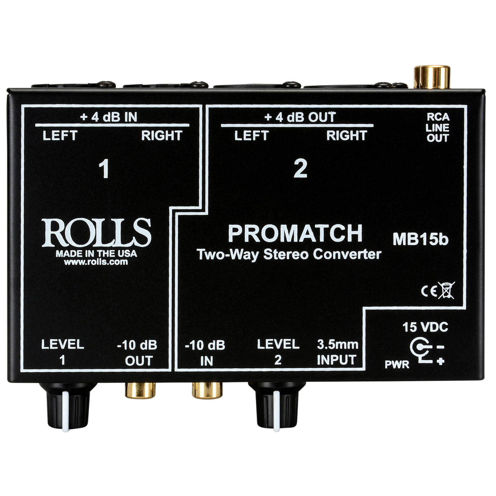 Rolls MB15b ProMatch Balanced/Unbalanced Converter 3.5mm/RCA