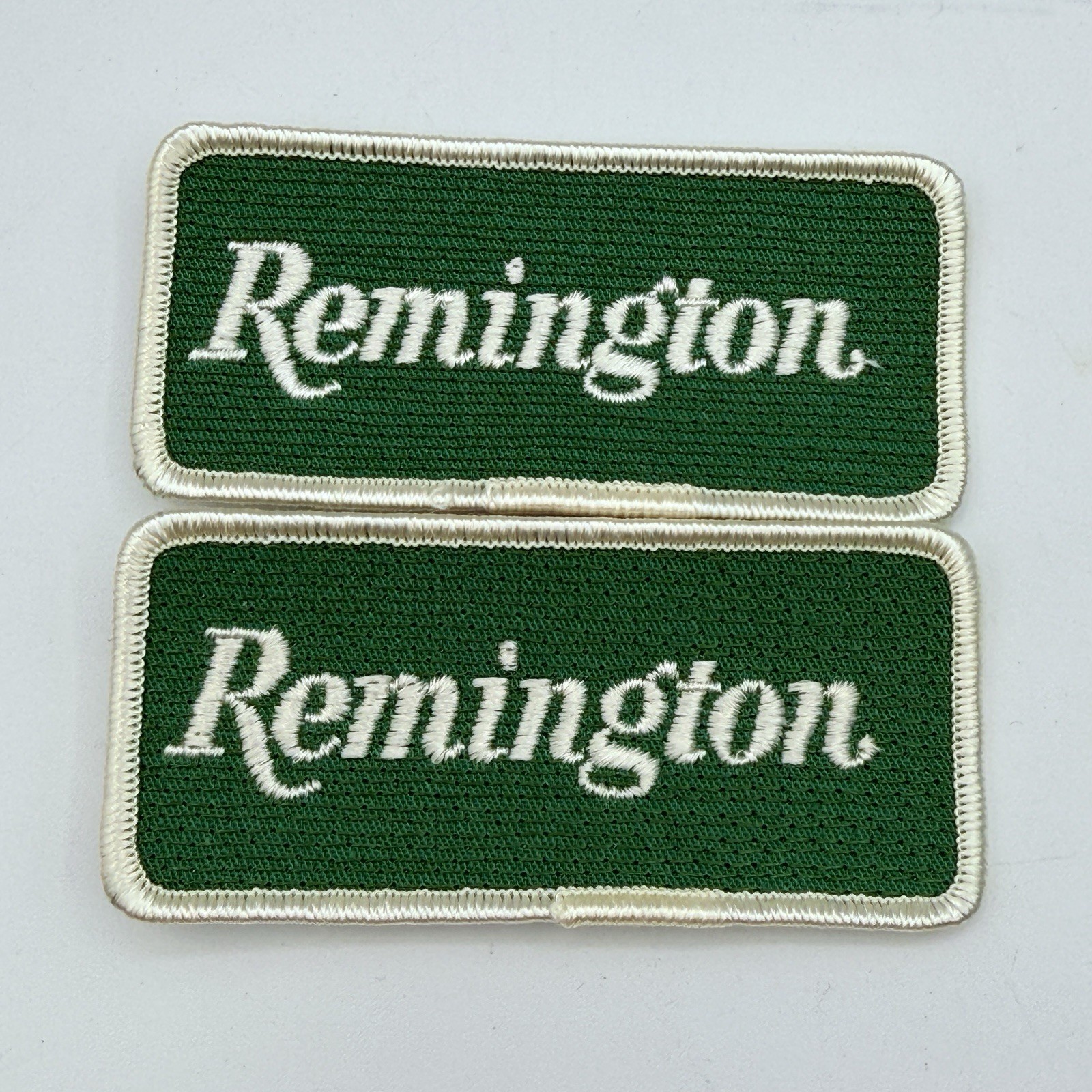 Pair Of Vintage NOS Remington Firearms Company Green White 3.75” Patches