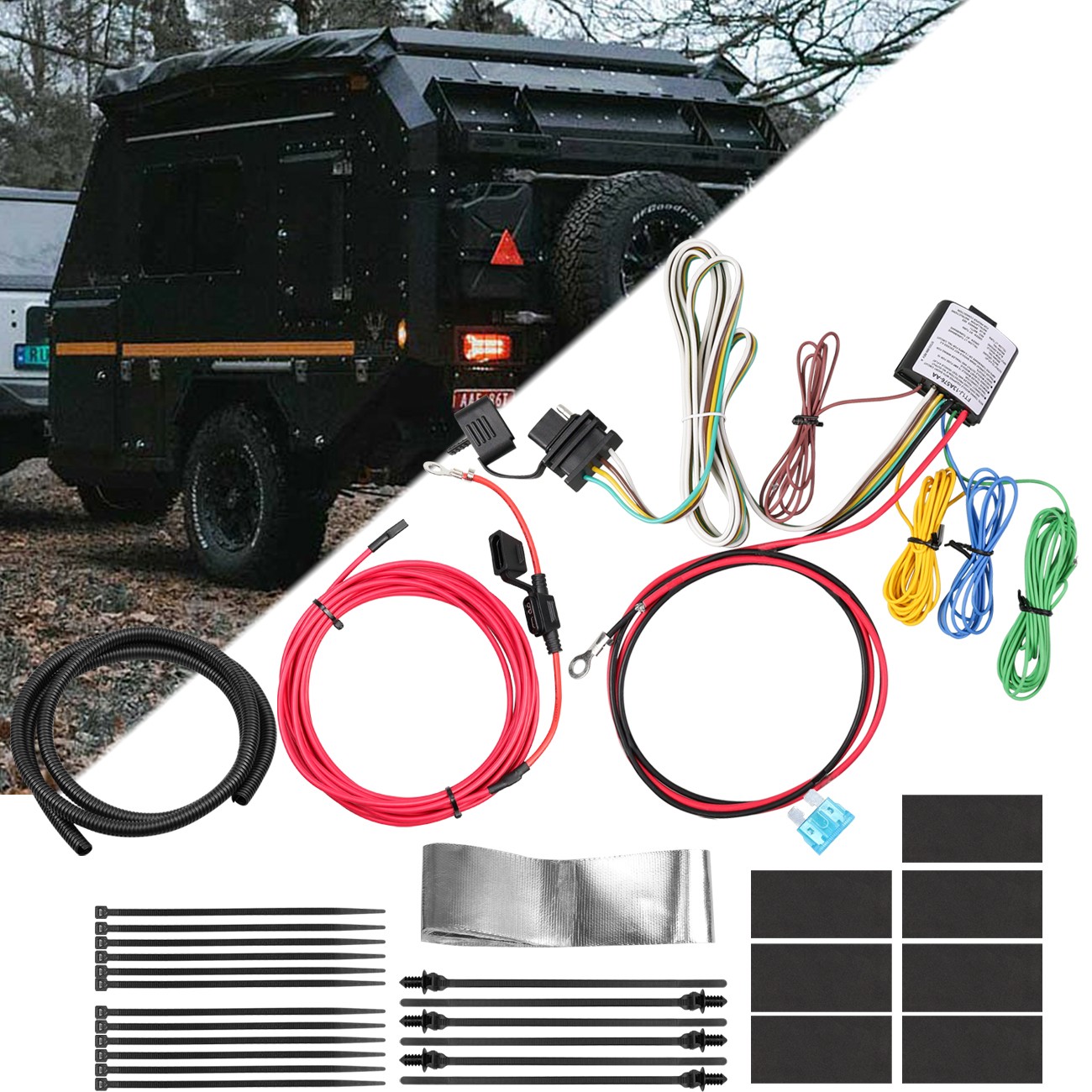 4 Way Trailer Tow Hitch Wiring Harness Kits Fits For 2021-2024 Ford Bronco Sport