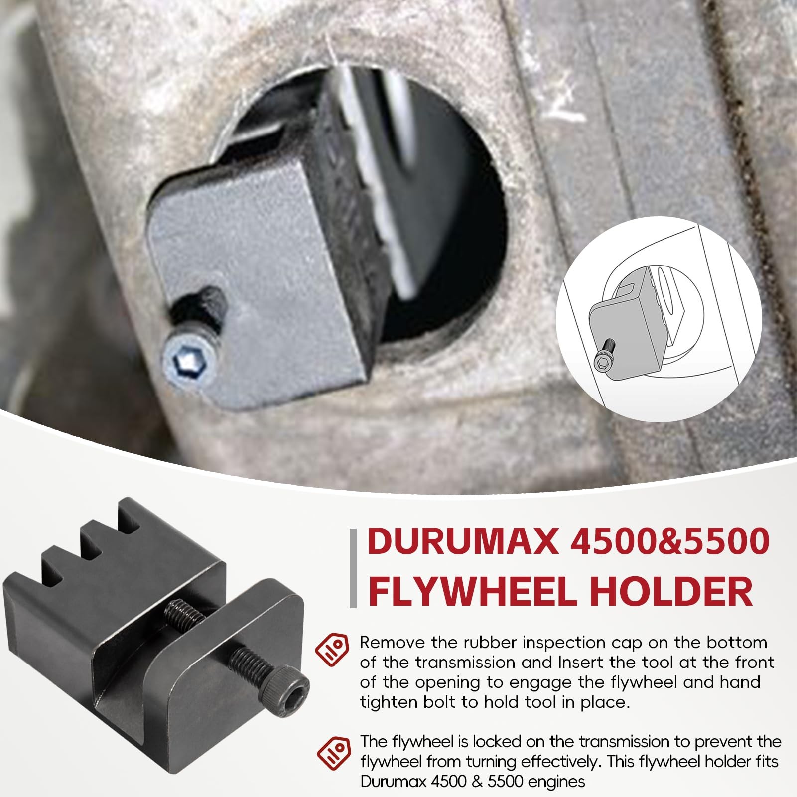 22100 Flywheel Locking Tool with 36mm 3/4" Drive Harmonic Balancer Socket -6.6 L