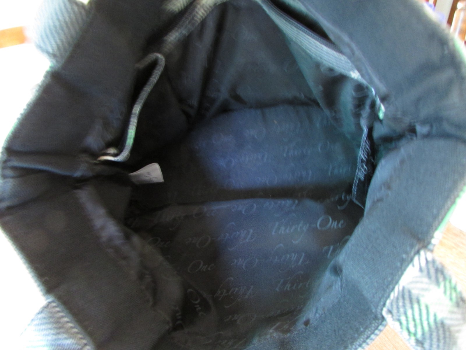 Thirty One Insulated Cooler Bag green gray Plaid