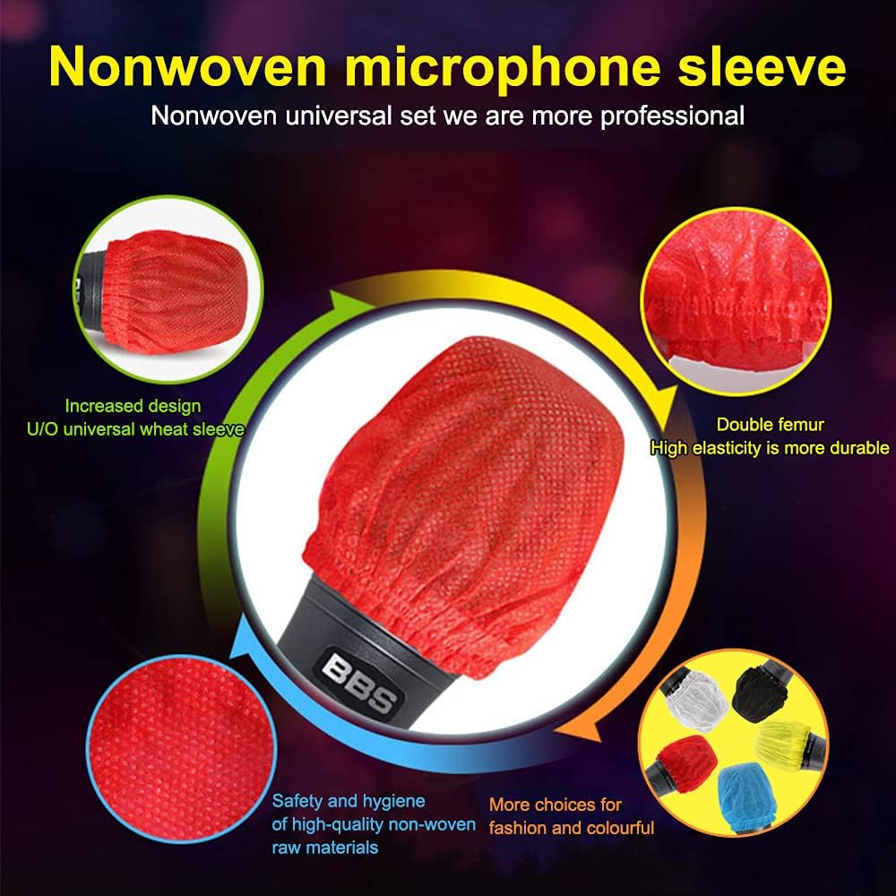 200Pcs Disposable Microphone Cover, Non-Woven Handheld Microphone Windscreen wit