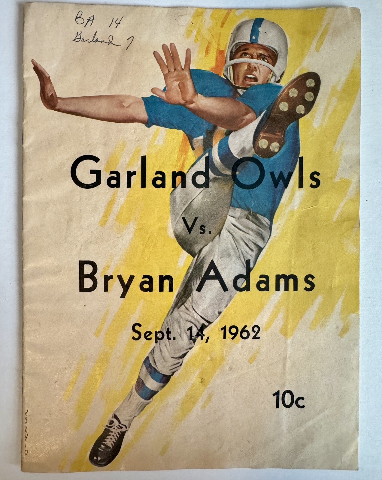 Football Garland TX Owls Vs Bryan Adam’s High School Program Advertising Damaged