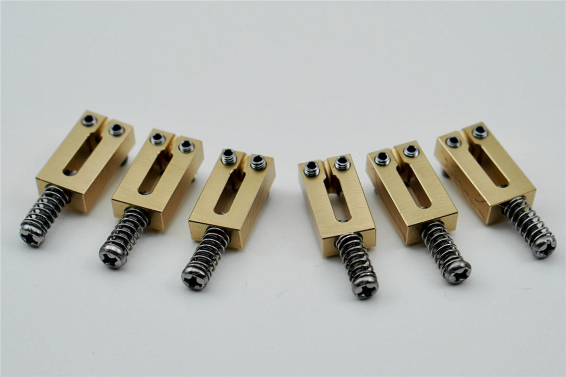 6 String Solid Brass Bridge Saddles For Fender Strat Tele 10.5MM/10.8MM