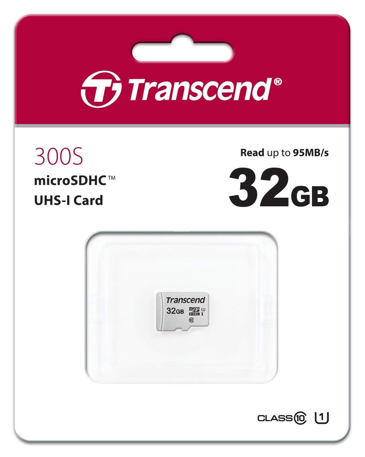 Transcend 32GB MicroSDHC 300s Class 10 UHS-1 Memory for Transcend Dash Cam