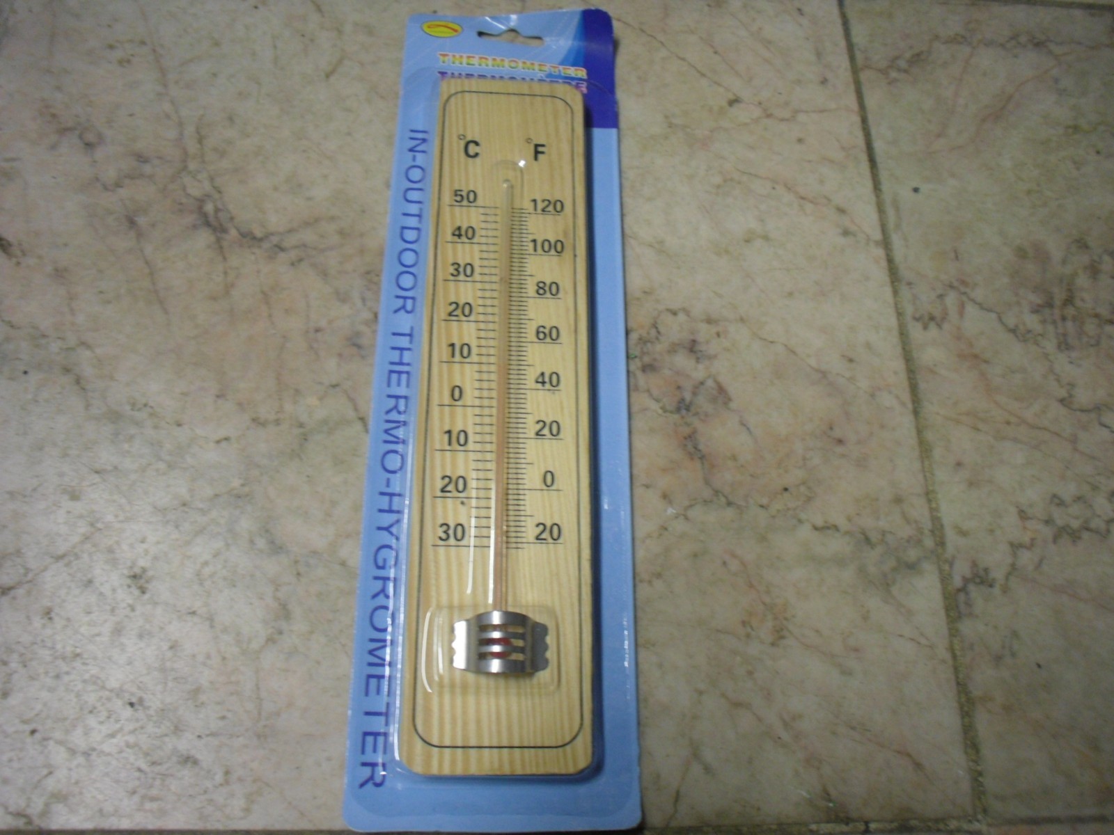 New ! Wall Thermometer 2" X 8 1/2" indoor / outdoor wall Thermometer F & C