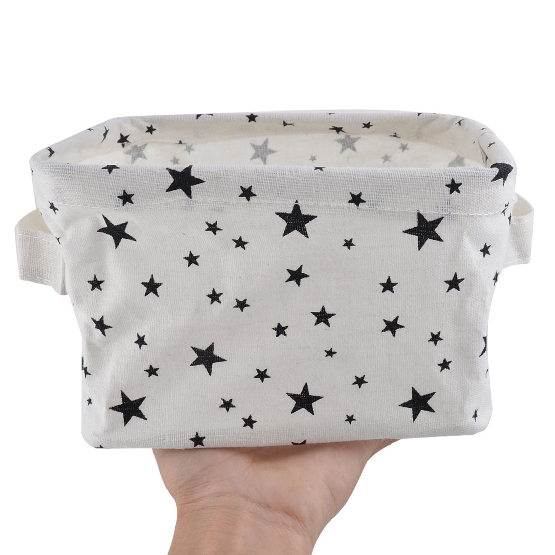 Desktop Fabric Star Pattern Makeup Sundries Storage Box Basket Closet