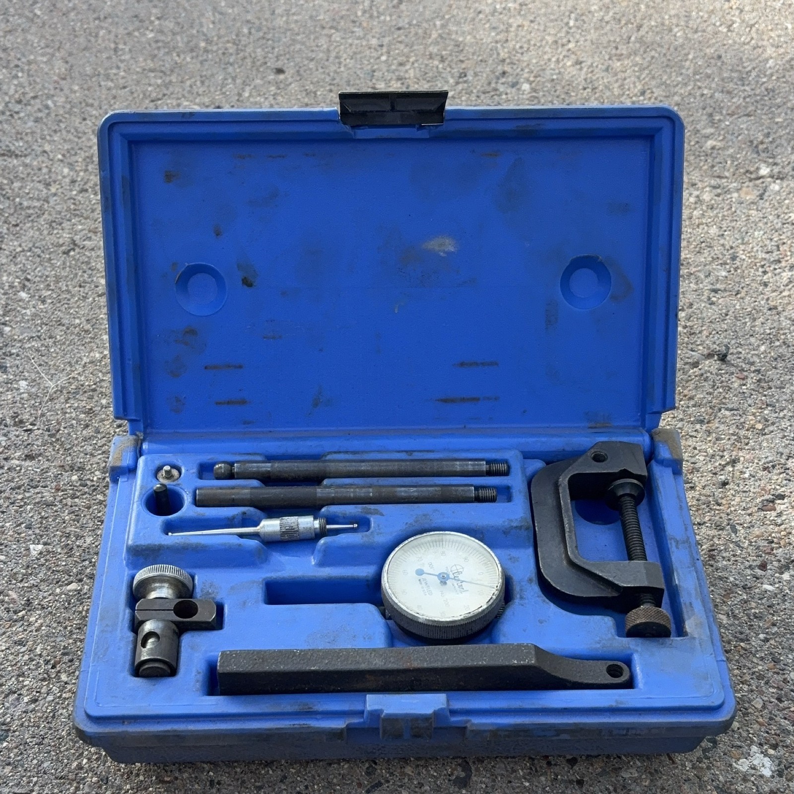 Central Tool Company 200 Dial Indicator Gauge Set .001" Jeweled Case Clamp Rods