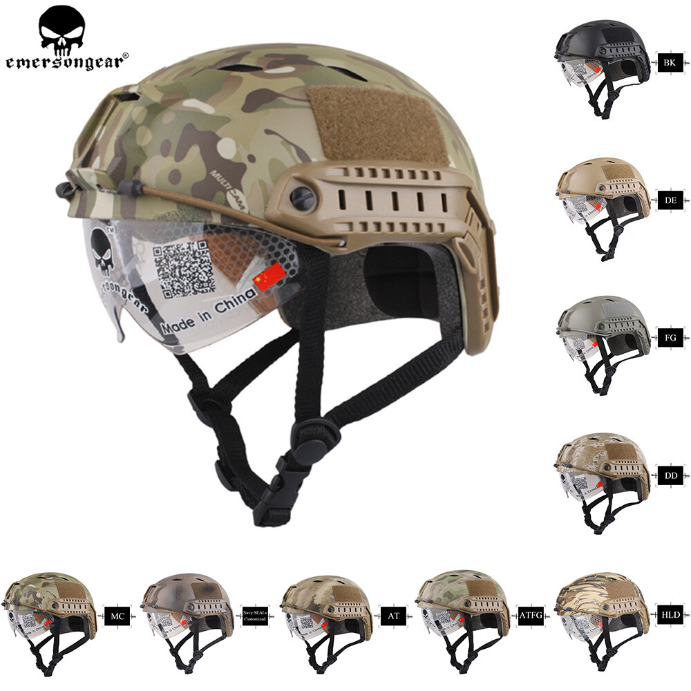 Emerson Tactical BJ Type FAST Helmet Protective Bump Base Jump Helmet w/ Glasses