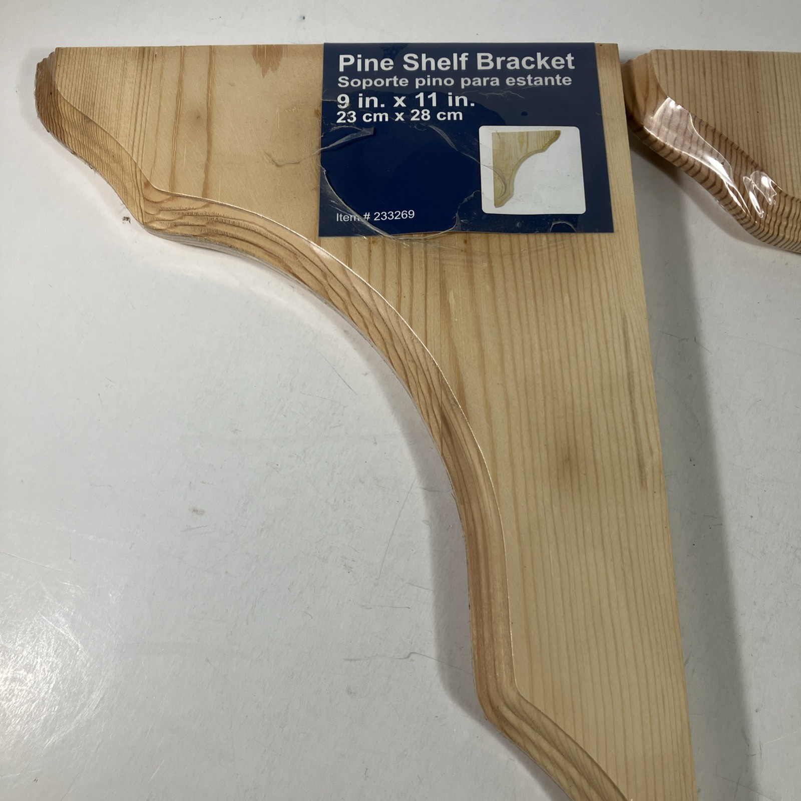 Pine Shelf Brackets 2 Pair 9”x11” (23cm X 28cm) NEW