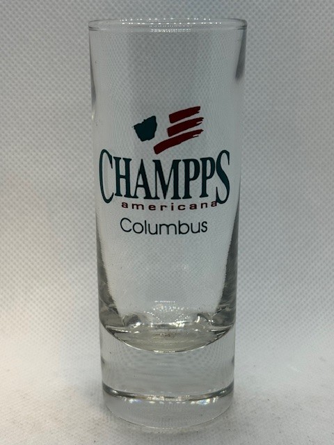 Champps Americans Columbus OH Tall Clear Shot Glass