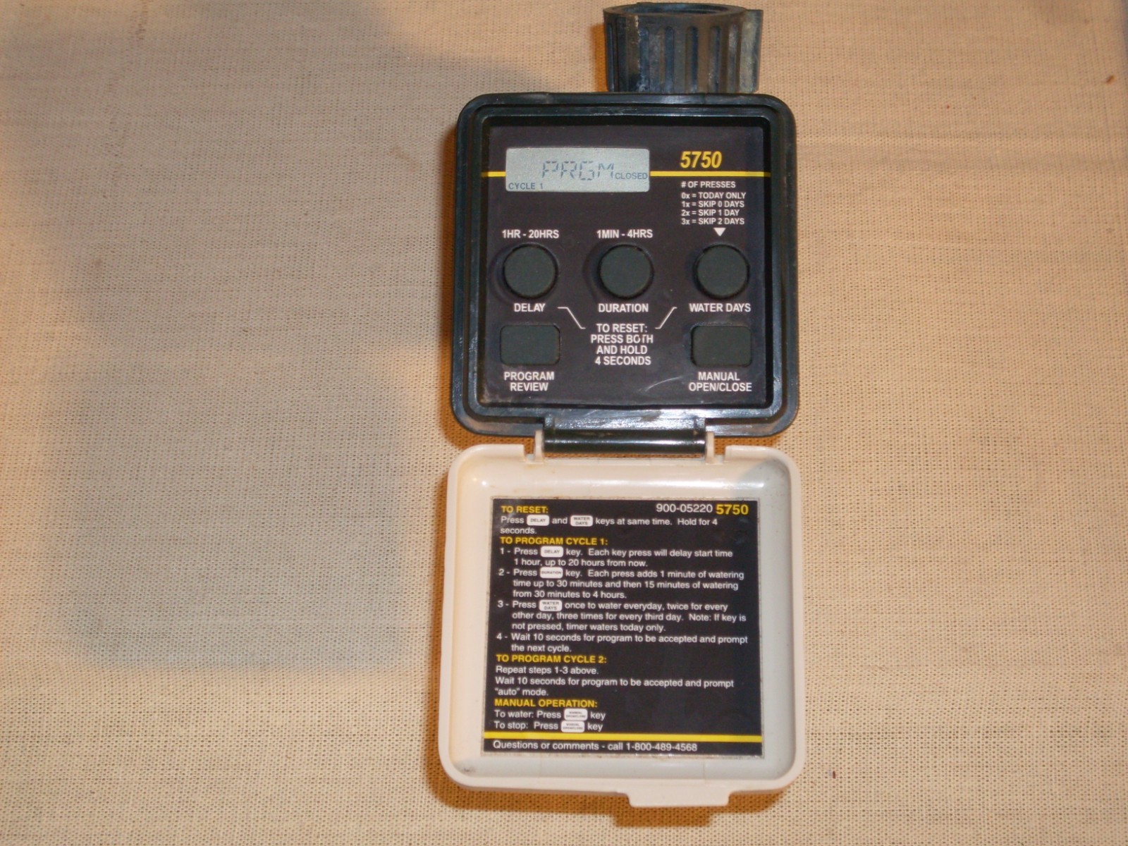 Lawn Watering Timer. Programmable 1-4 hrs duration, battery powered. #5750