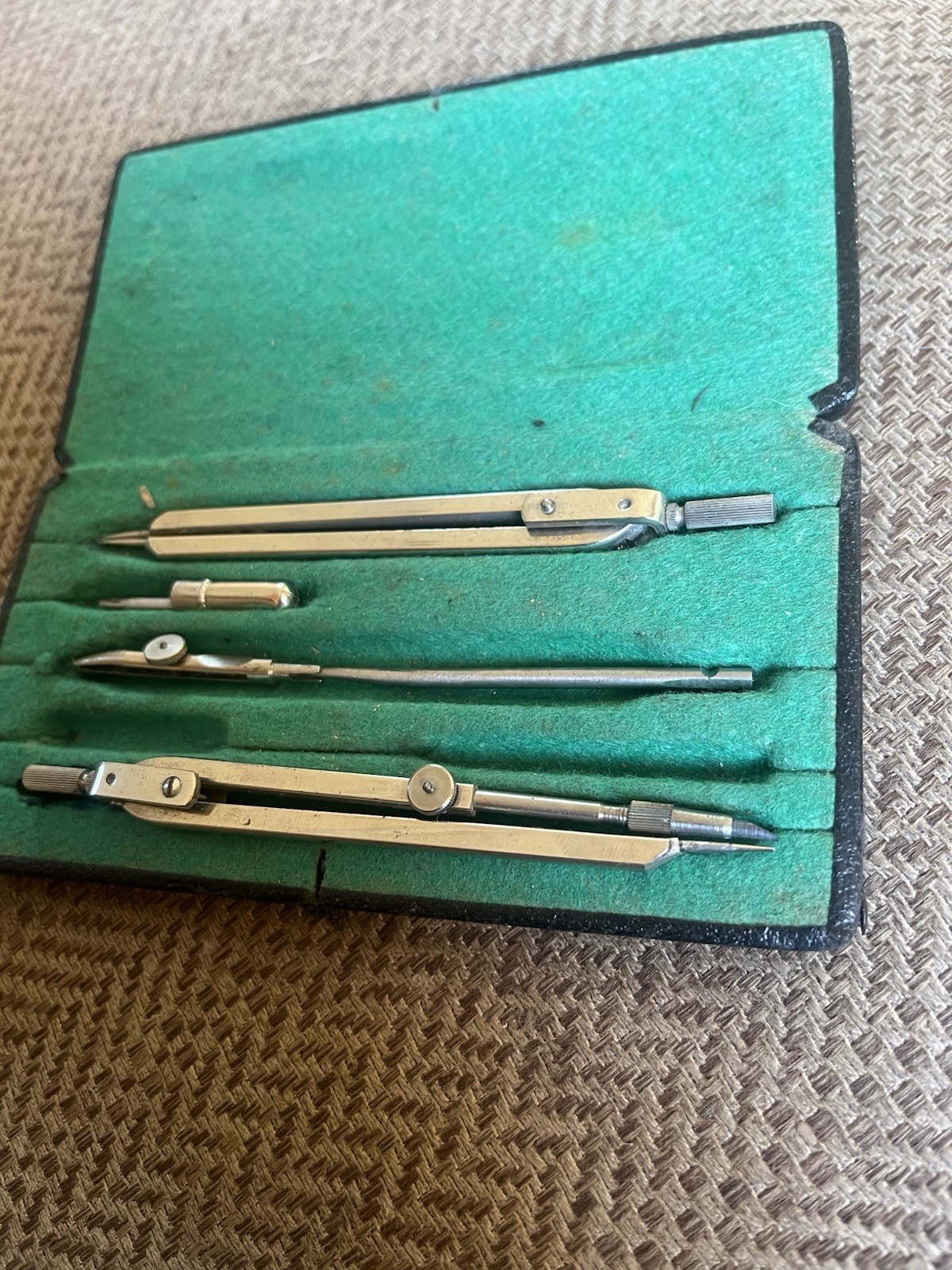 Vintage Uk British Drafting Set Tools In Original Case