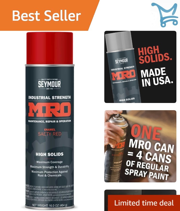 Spray Paint Safety Red 16oz Rust Resistant Weatherproof Indoor Outdoor
