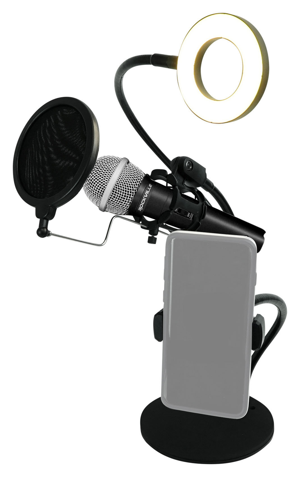 Technical Pro Social Media Youtube Streaming Mic+LED Selfie Light+Phone Holder