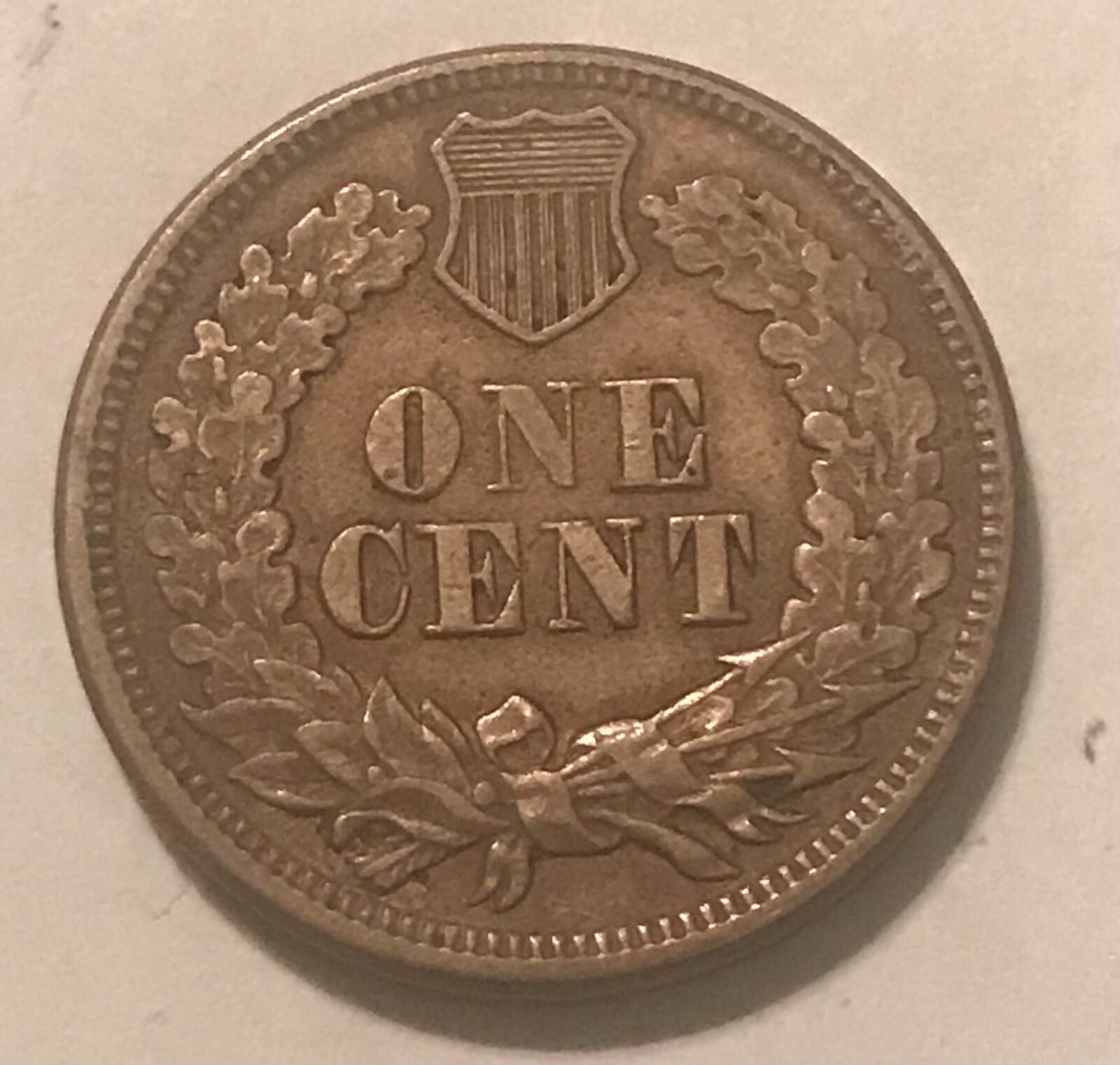 1863 Indian cent , XF., Scarce