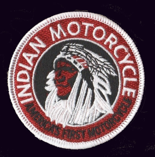 SKULL INDIAN MOTORCYLE EMBROIDERED IRON 3.0 INCH BIKER PATCH