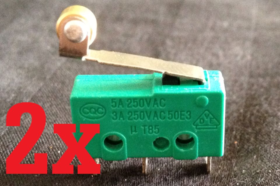 2 Pieces  2x MICRO SWITCH SPDT HINGE ROLLER LEVER 15A KW4-3Z 5A 3A 12V  B1