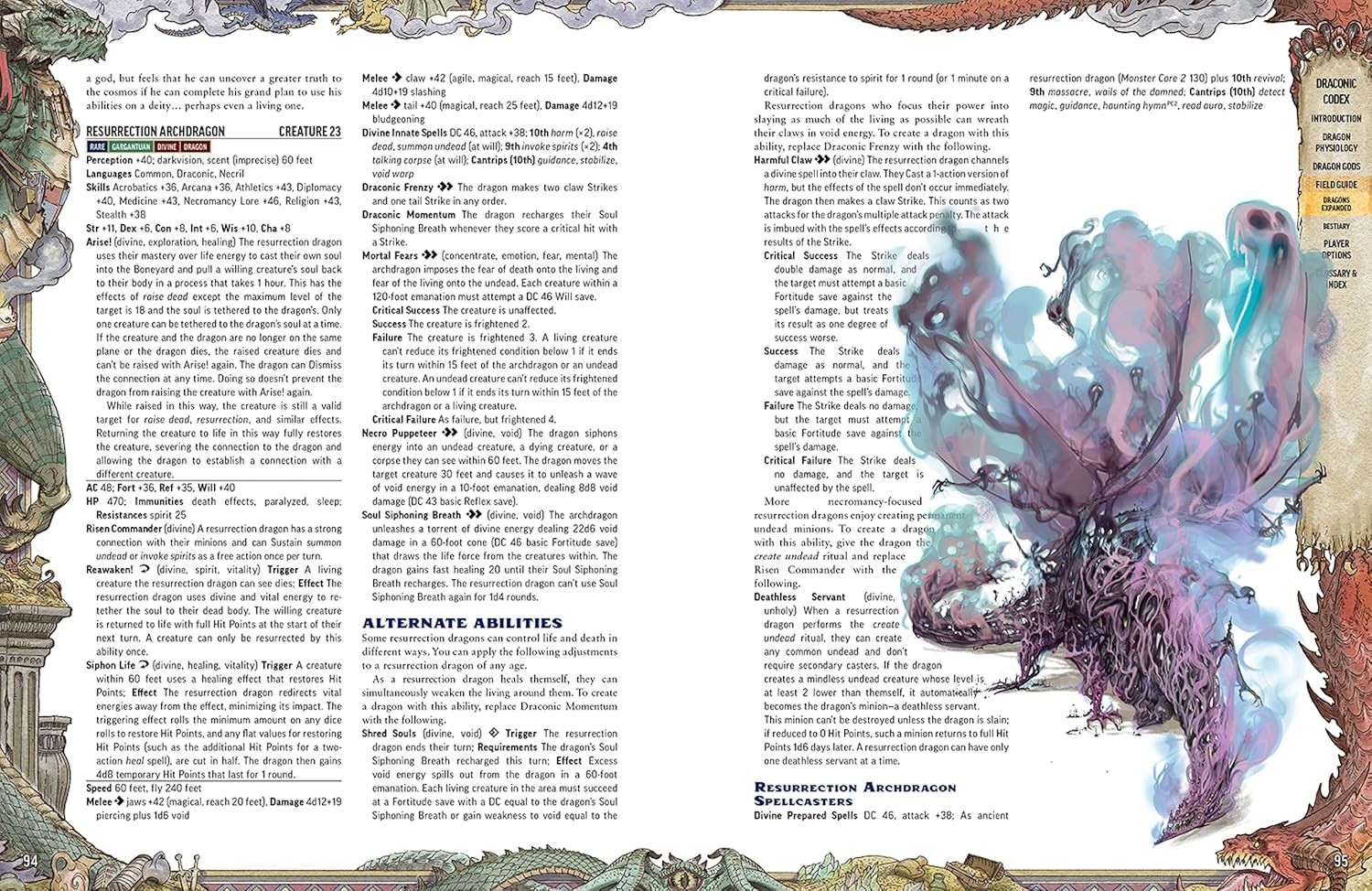Pathfinder Lost Omens Draconic Codex - 224-Page Dragon Guide for Tabletop RPG Ga