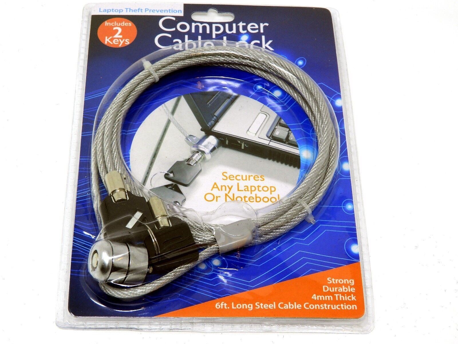 Laptop Computer Anti Theft Lock with 2 Keys 6ft Cable security