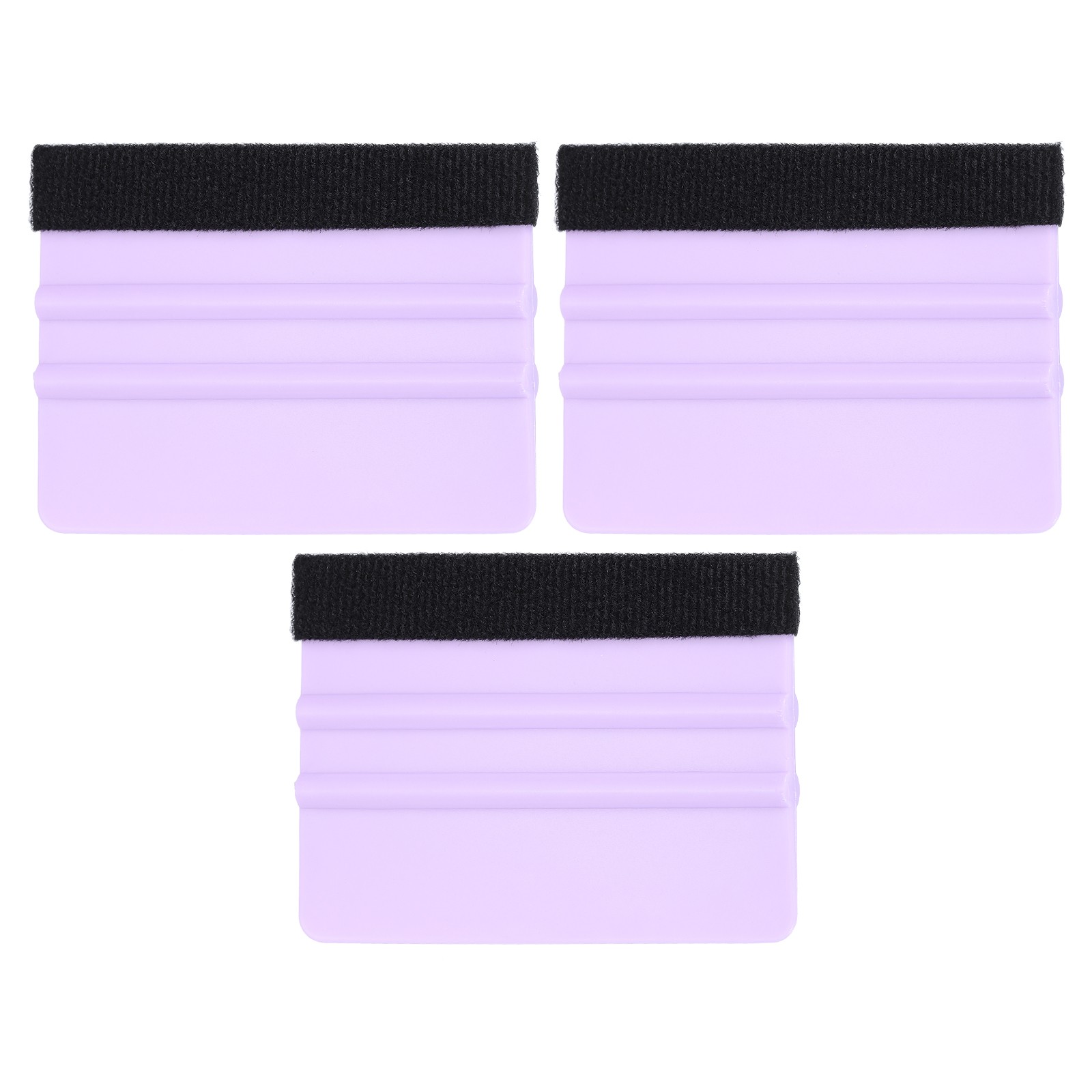 3pcs Vinyl Squeegee Felt Edge 4" Squeegee Felt Fabric Decal Scraper, Purple