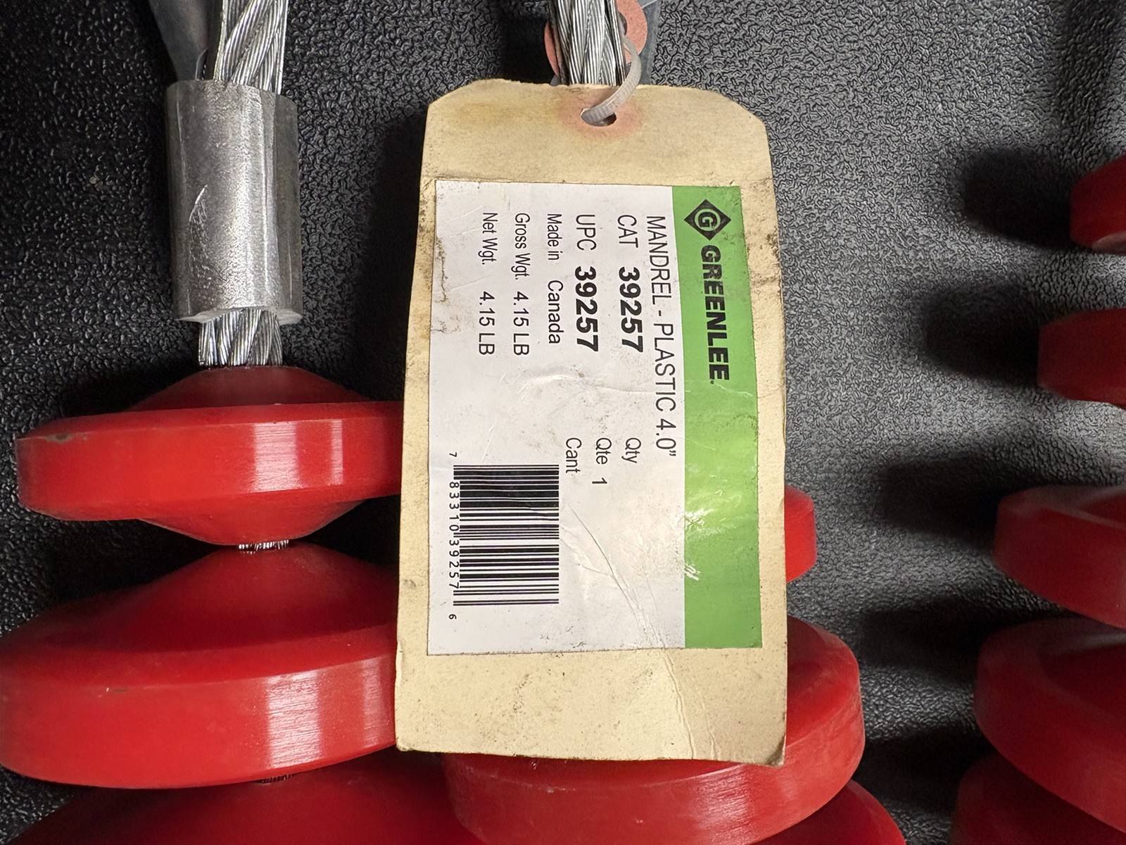 Lot of 3PC -Greenlee 39257 4" Tapered Flexible Plastic Mandrel w/ 2330 lbs Cap.
