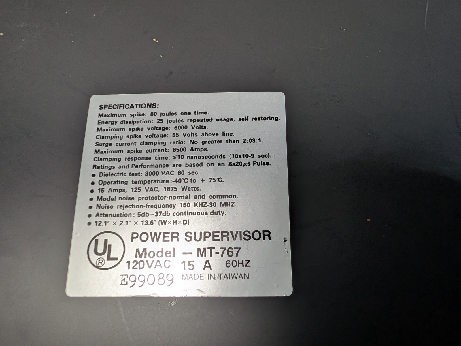 Vintage Computer Power Controller Surge Protector Power Supervisor Model MT-767