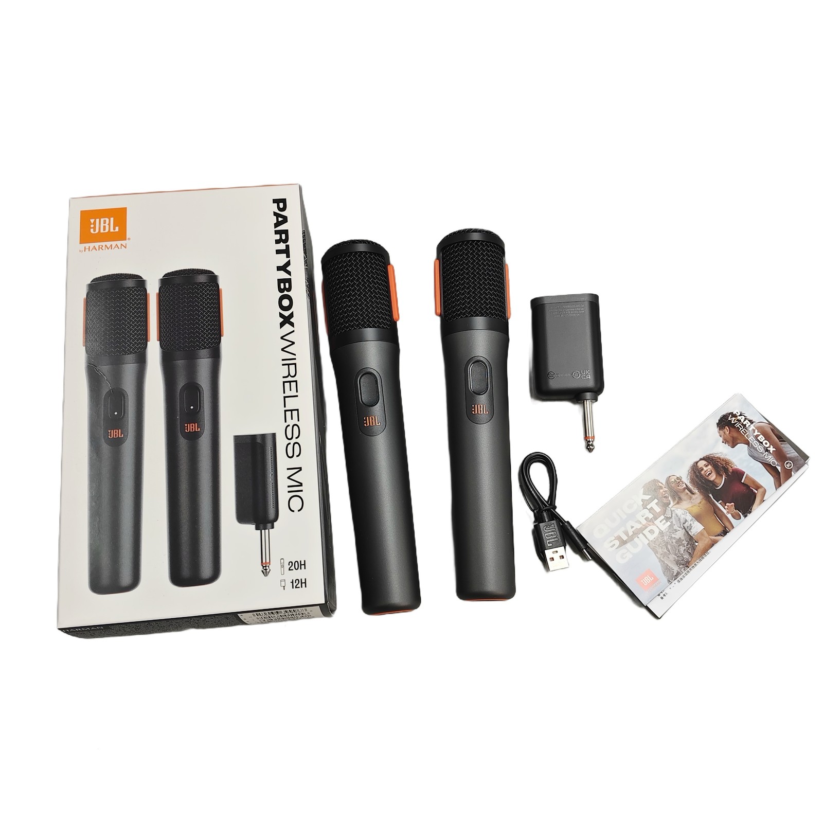 JBL PartyBox Wireless Mic 2x Digital Mics + Dongle 20H Battery New in Box