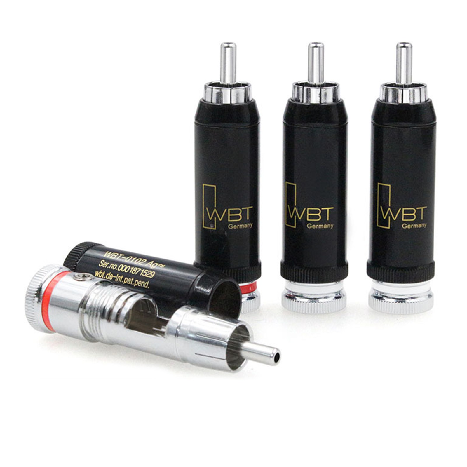 4X Rhodium Plated WBT-0102 RCA Plug Connector Audio Interconnect Terminal Socket