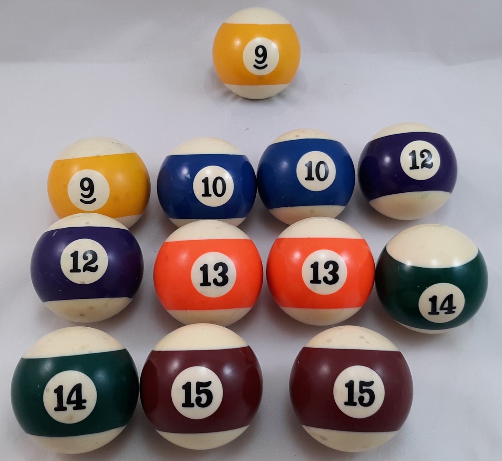 Lot Of 12 Vintage Pool Billiards Replacement Stripes Balls Aged Patina