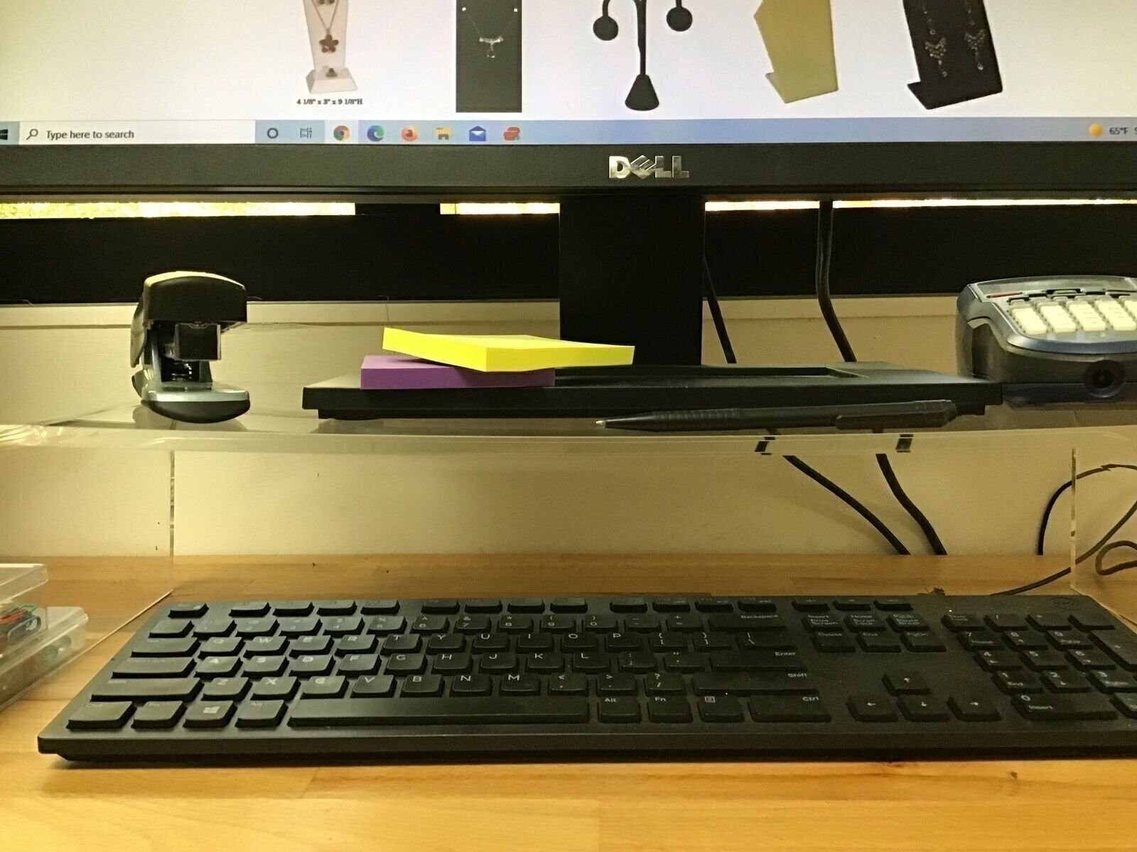 Acrylic Glass Elevated Stand w/Divider - for Computers/Laptops 9" Wide Base