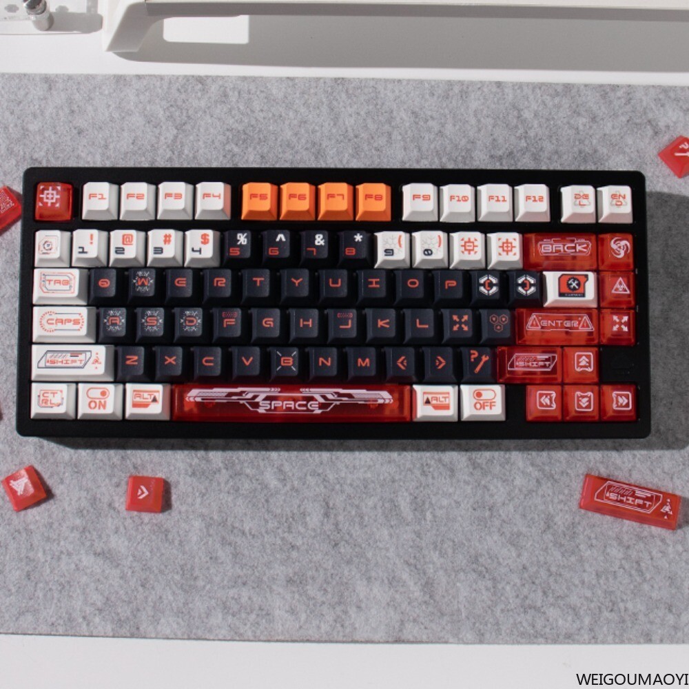 DIY PBT Cyberpunk Mechanical Future Keycaps Cherry Profile Set for Cherry MX