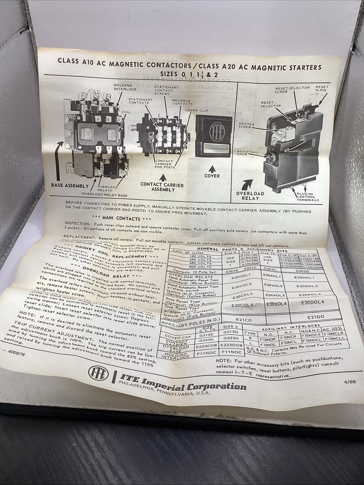 ITE G103D446 Operating Coil G10 Size 2 NEW