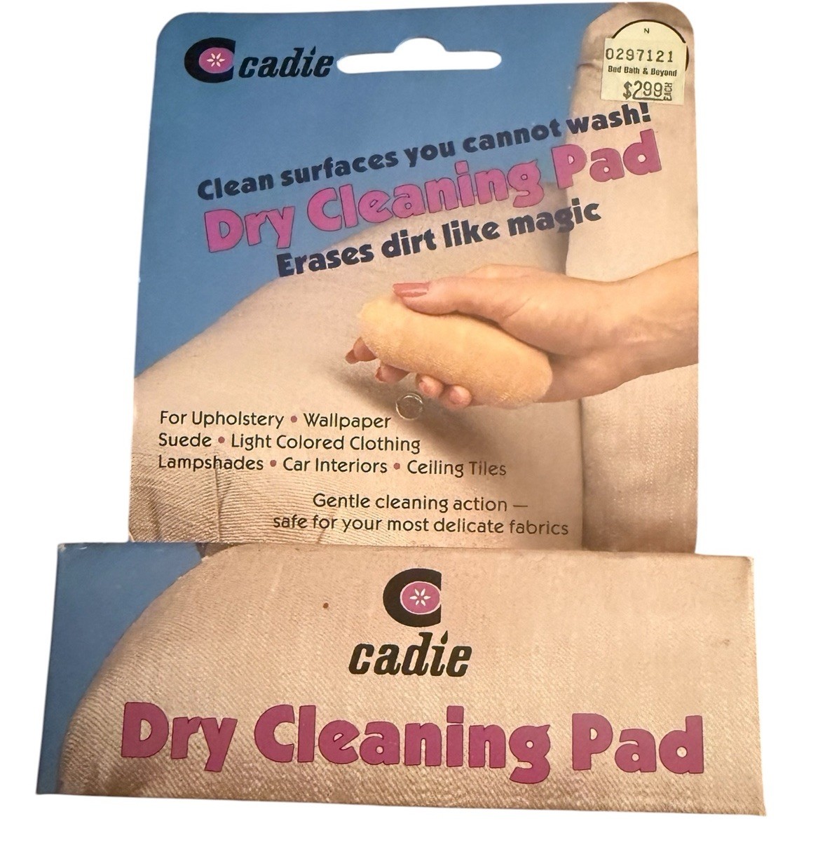 Cadie Dry Cleaning Pad Fort Eraser New Old Stock Orange