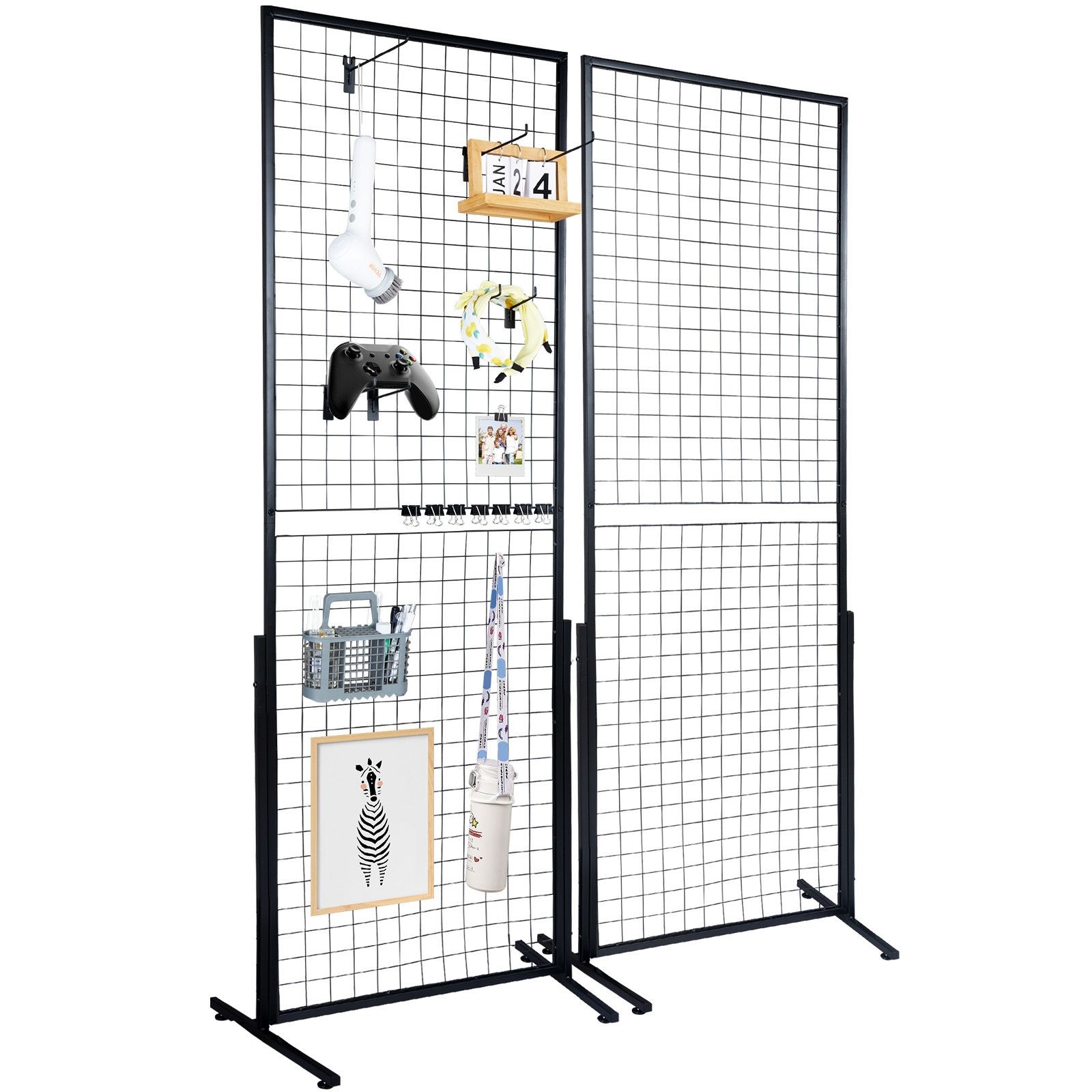 2' x 5.6' Grid Wall Panels Tower, 2 Packs Wire Gridwall Display Racks