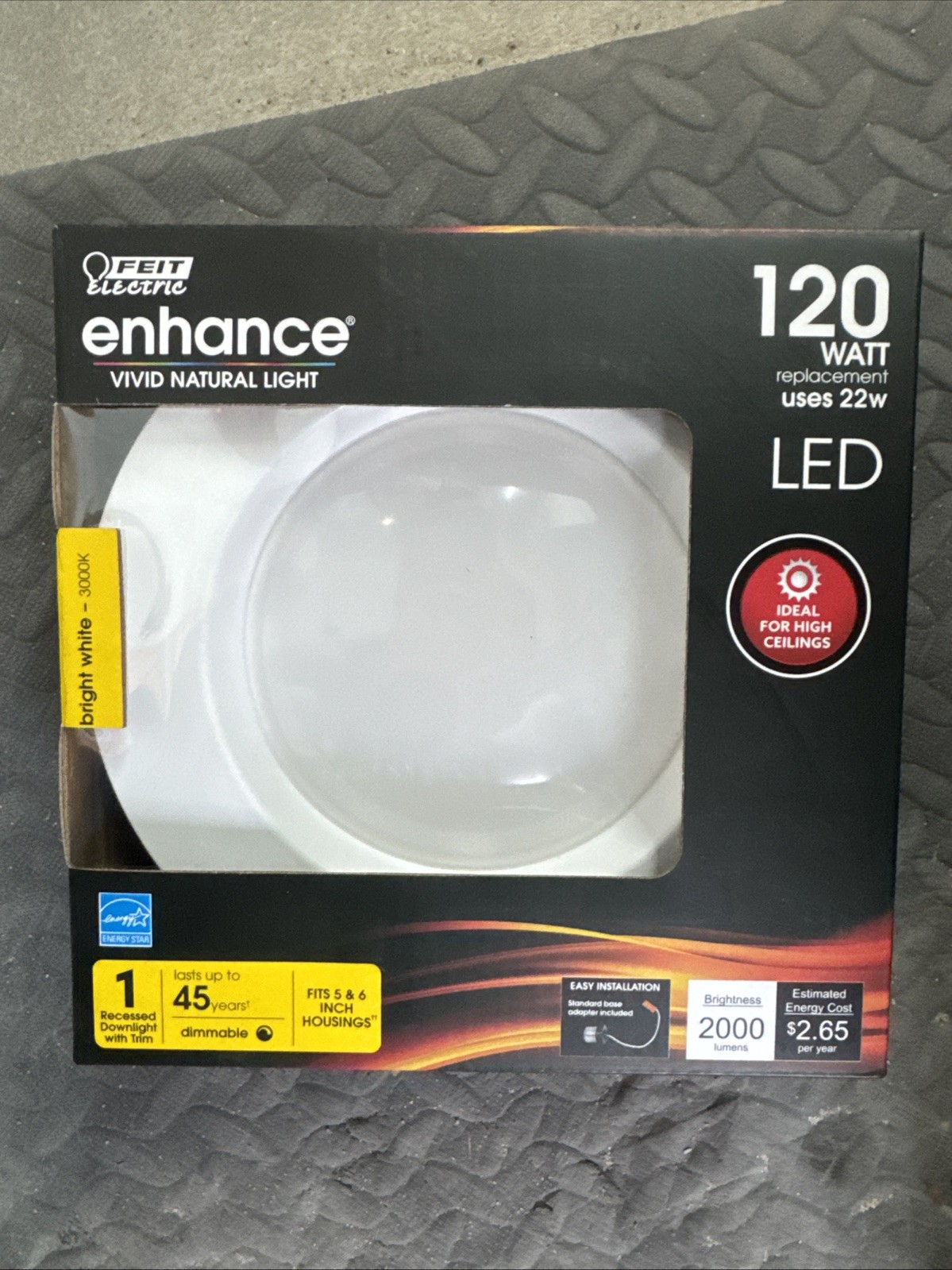 Feit Electric Enhance Bright White 5-6in. W Aluminum LED Dimmable Downlight 120W