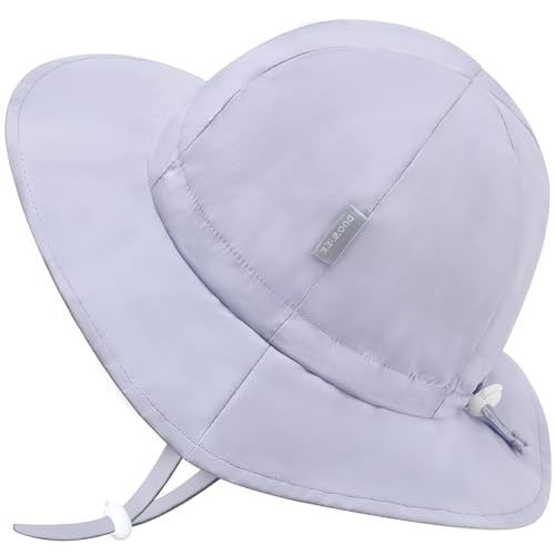 Baby Bucket hat UPF 50+ Wide Brim Toddler Sun hat Beach for 0-6 Months 1c-grey