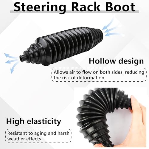 Steering Rack Boot Kit, Universal Steering Rack and Pinion Tie Rod Boots,