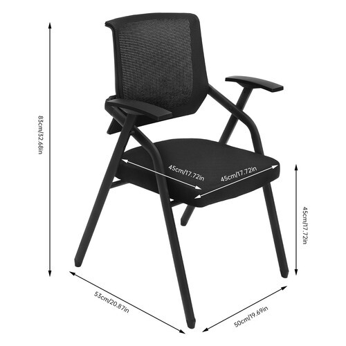 2x Mesh Net Back Support Ergonomic Meeting and Reception Chair Without Casters