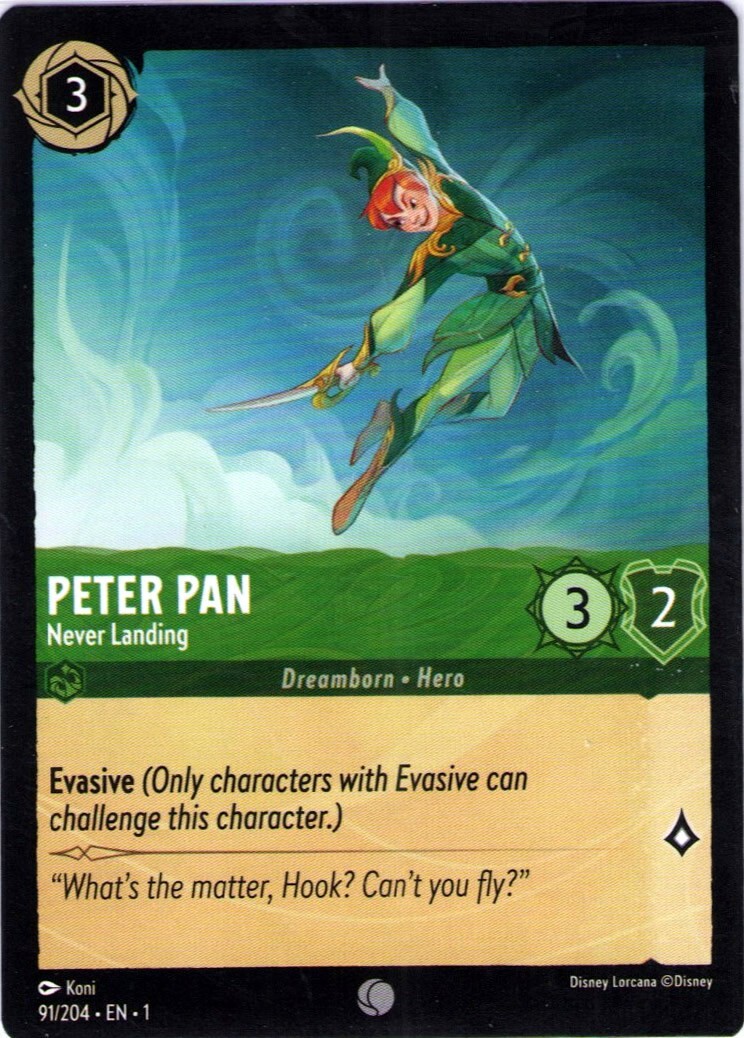 PETER PAN Never Landing - 2023 Disney Lorcana 91/204 - First Chapter