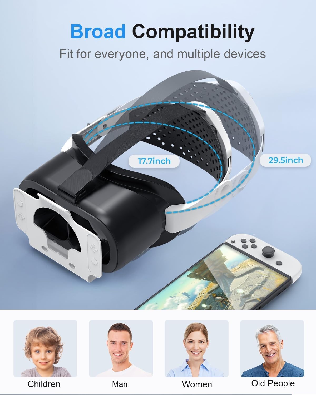 VR Headset for Nintendo Switch & Switch OLED 3D VR Gaming Experience with Lens