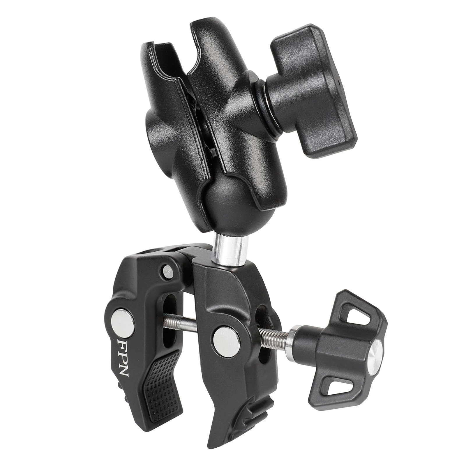 FPN Aluminum 1'' Ball Clamp Mount Base with 2.36'' Length Double Socket Black