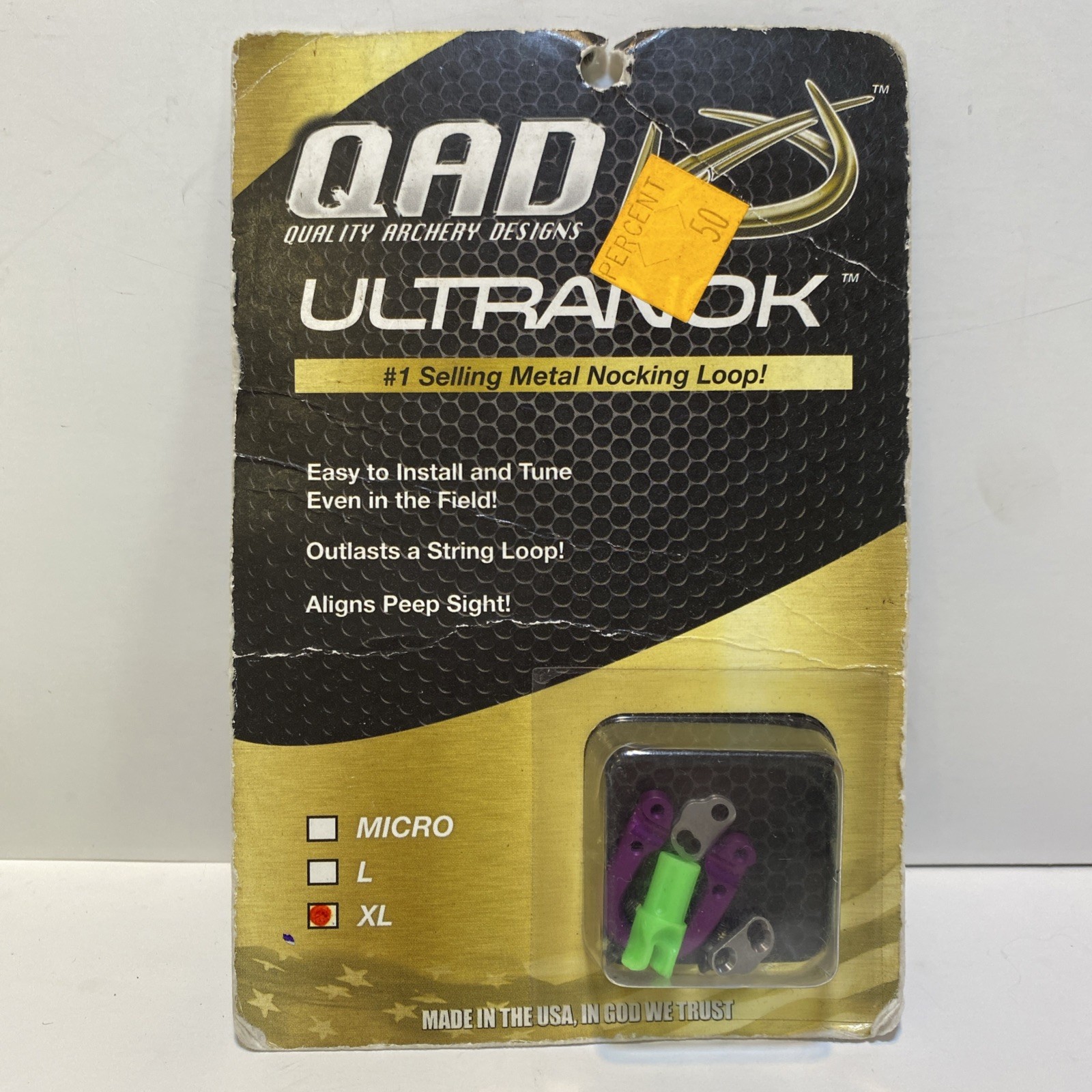 NOS Quality Archery Design QAD Ultranok Metal Nocking Loop XL Made In USA Purple
