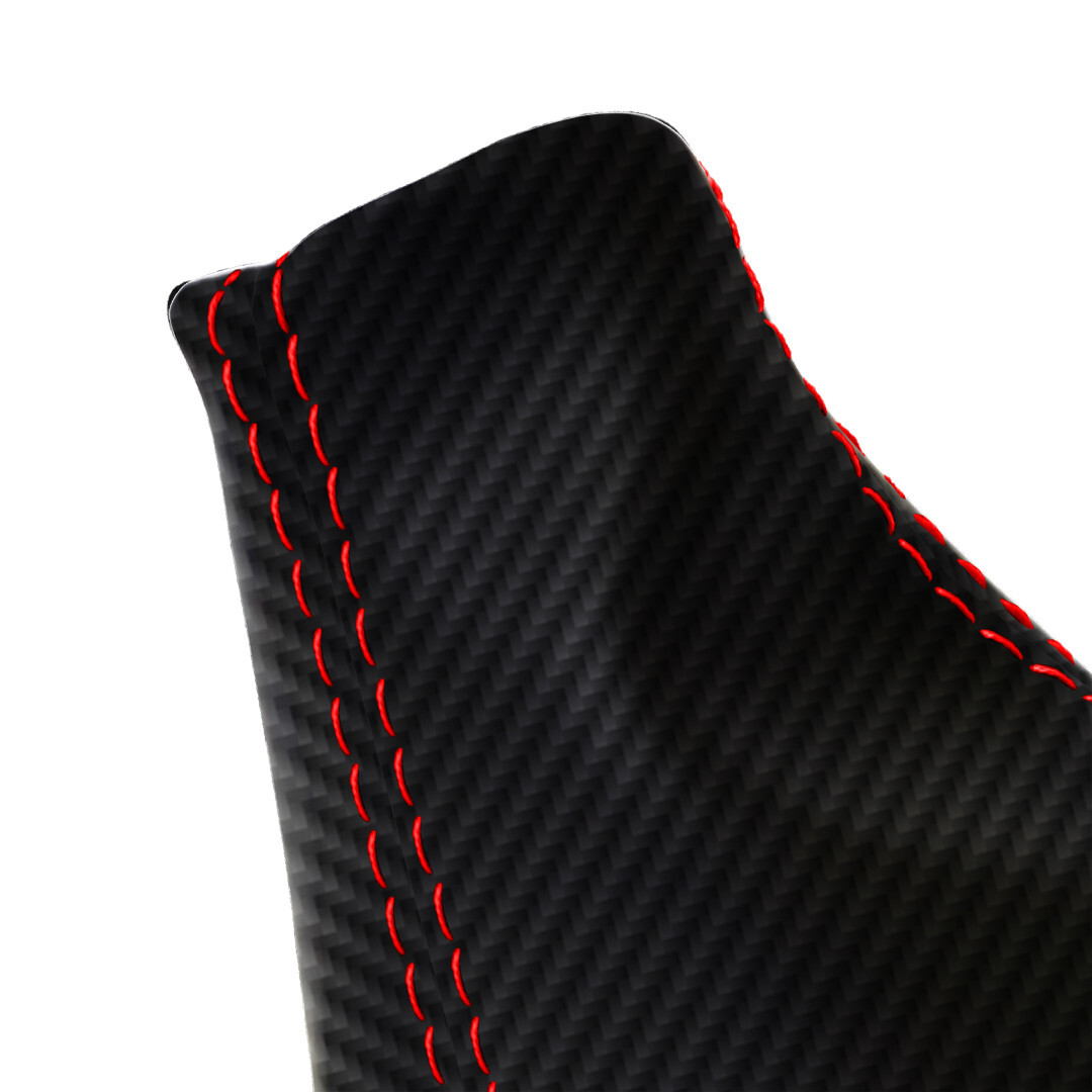 Fits 14-16 Mazda 3 Carbon Fiber E Brake Boot Red Stitch