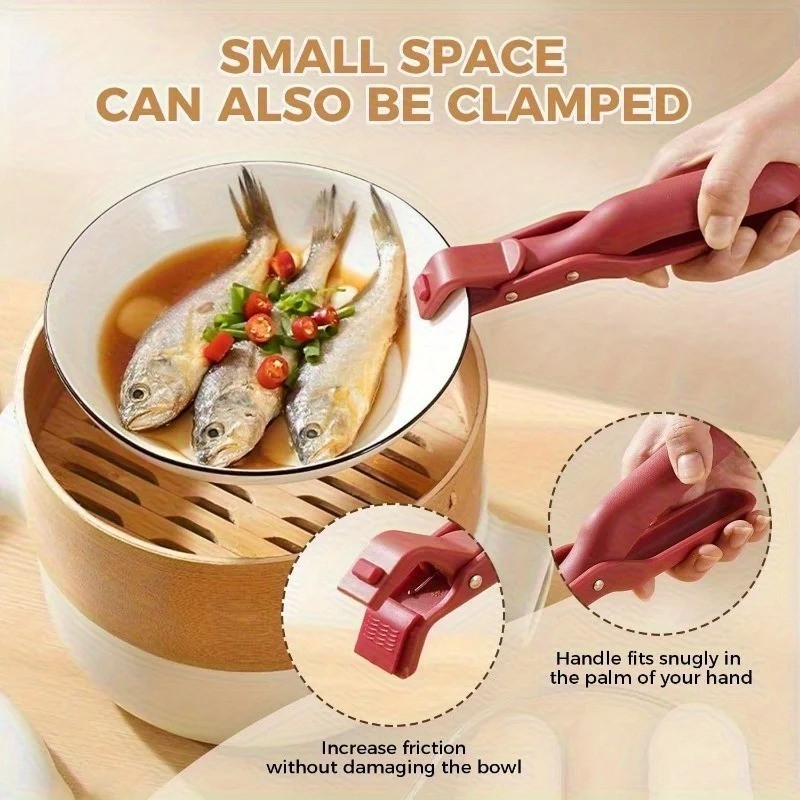 2/1Pcs Anti-Scald Clips Hot Dish Plate Gripper Kitchen Non-slip Bowls Clamp