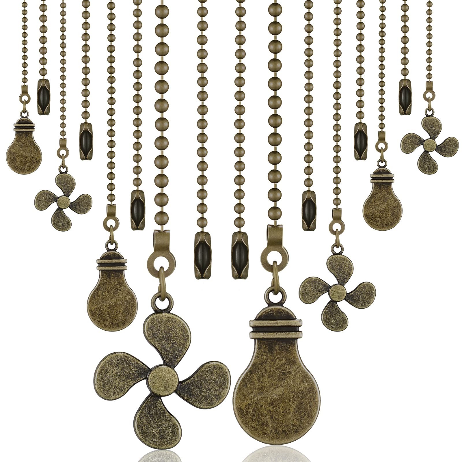 Dingion 8 Pieces Bronze Ceiling Fan Pull Chain Extension 12 12 inches