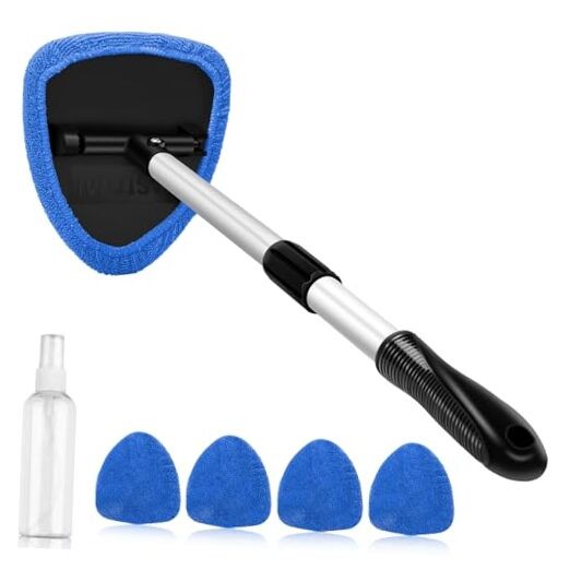 AstroAI Windshield Cleaner Tool, Car Interior Window Detailing 1 pack Blue