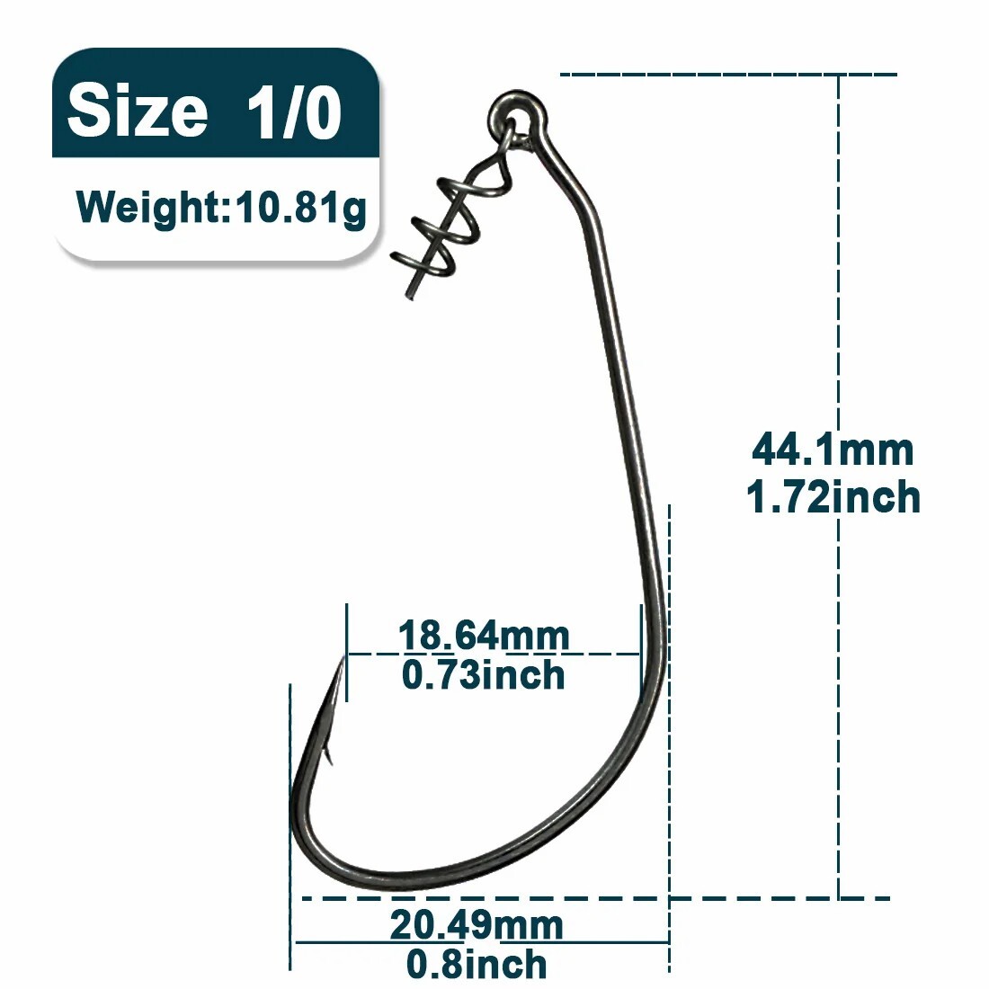 9KM 25~100Pcs EWG Worm Hooks With Centering Sprung Spin Swimbait Hooks for Bass