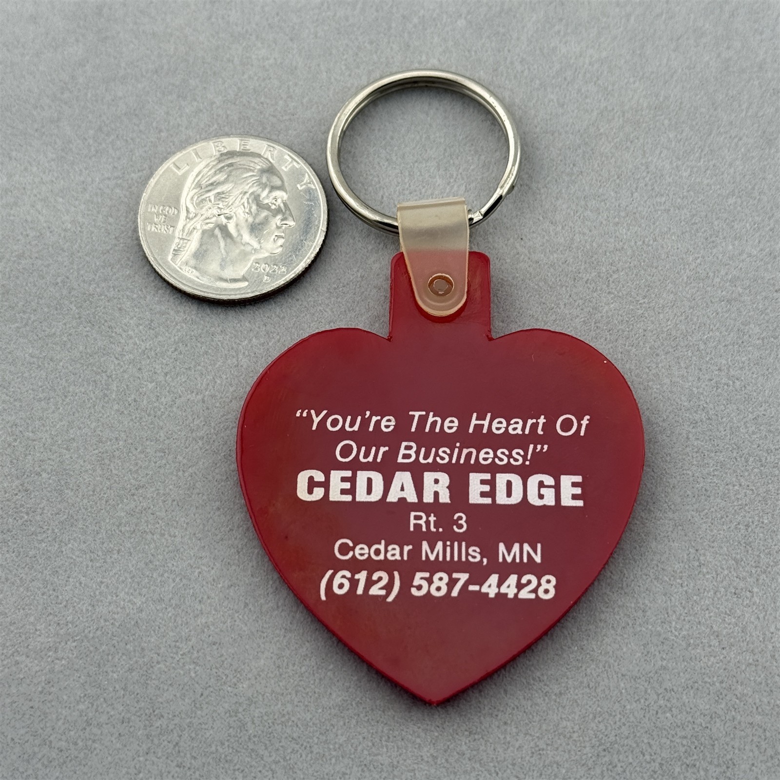Cedar Edge Heart Of Our Business Cedar Mills Minnesota Keychain Key Ring #60071