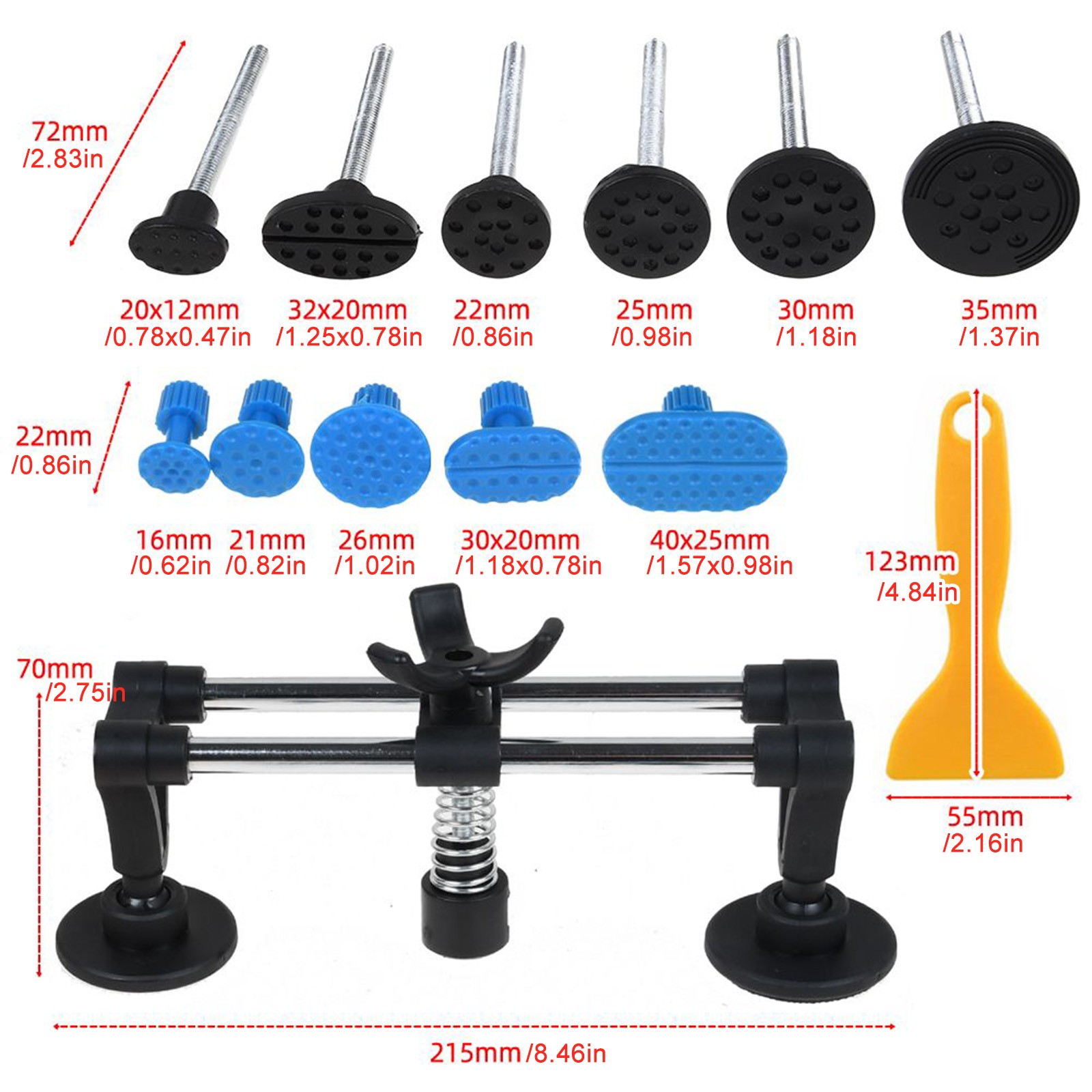 Paintless Dent Repair Tools Auto Body Repair Kit Double Pole Bridge Dent Puller